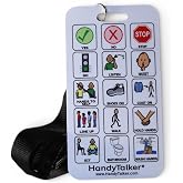 HandyTalker Teacher Visual Communication Card &ndash; Waterproof Rigid Picture Communication Board with Breakaway Lanyard &ndash; Portable Screen-Free Classroom Communication Tool for Teachers &amp; Students