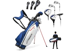 ULTIMATE Men's Complete Golf Club Set – Right-Handed, 9/11-Piece Full Set Including 460cc #1 Driver, #3 Fairway Wood, Hybrid, #6, #7, #8, #9, #P Irons, and a Precision Putter