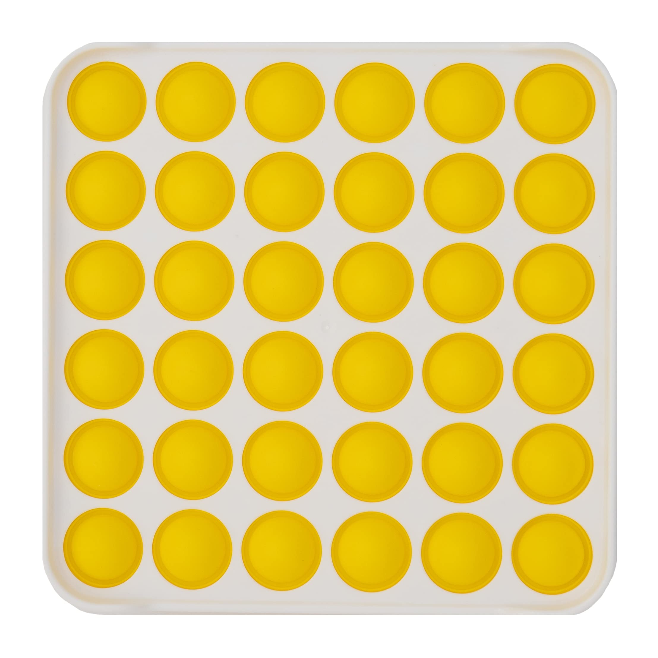 Kids Happy House Push Pop bubble fidget sensory toy perfect for autism and stress relief (Square, Yellow)