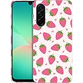 SuzaCase for Samsung Galaxy A26 5G, Samsung A26 Case - Strawberry Pink Pattern Design Printed Cute, Sleek Durable Hardshell Protective Designer Phone Back Case/Cover for Samsung A26
