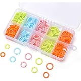 240 Pieces Knitting Stitch Marker, Plastic Smooth Coloured O-Rings with Clear Storage Box, Crochet Ring Assorted Knitting Nee
