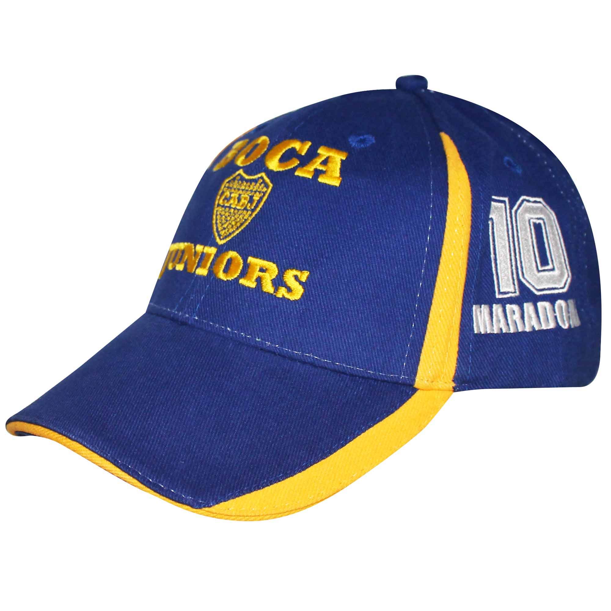 Boca Juniors CABJ Official Football Crest & Diego Maradona Baseball Cap (100% Cotton & Adjustable) Multicoloured