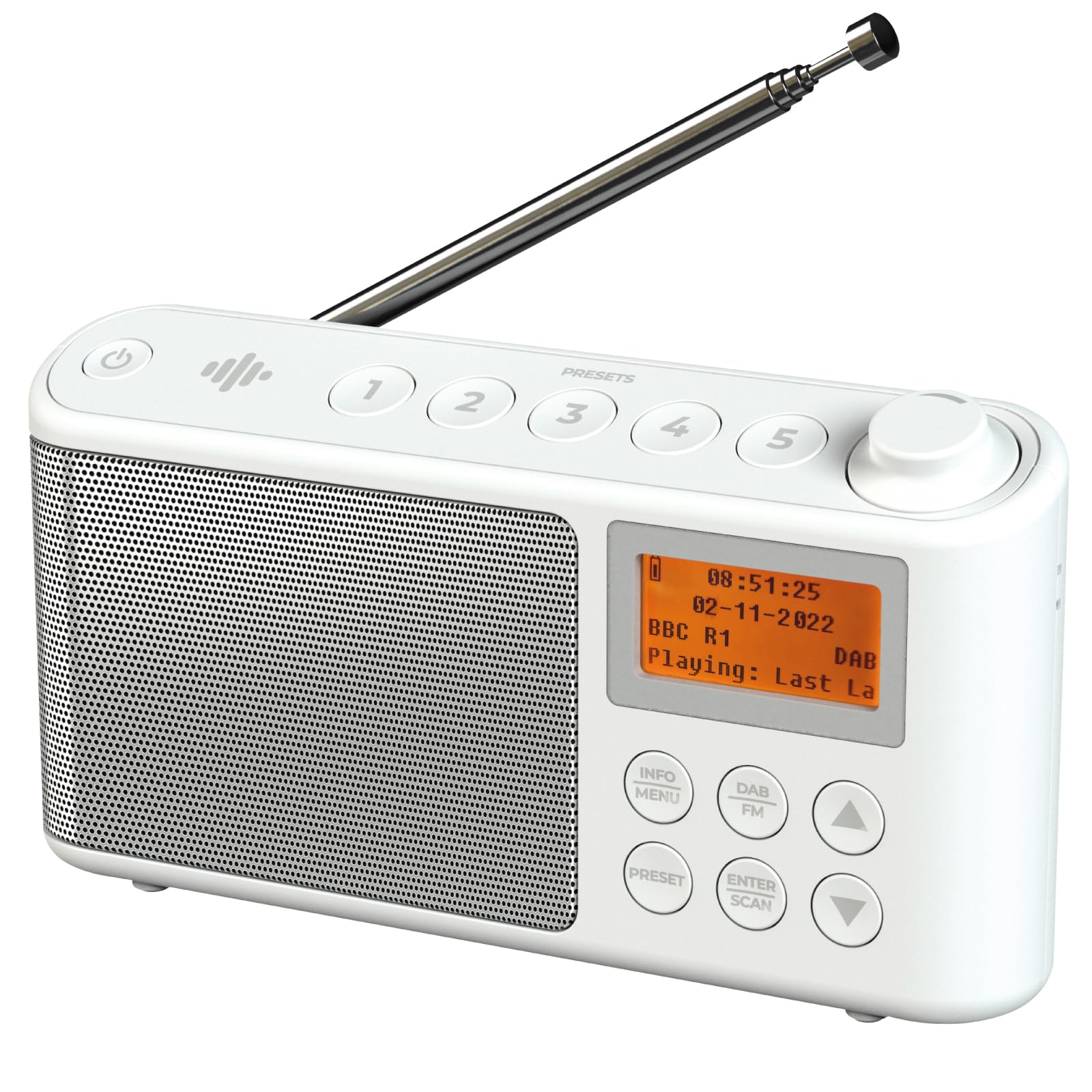 DAB Radio Portable, DAB Plus/DAB Radio, FM Radio, Small Radio, Portable Radios Mains and Battery, USB Charging for 15 Hours Playback, Large LCD Display (Spectrum by iBox)