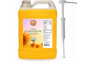 100% Pure Certified Organic Extra Virgin High Oleic Sunflower Oil- 1 Gallon/128 fluid ounces