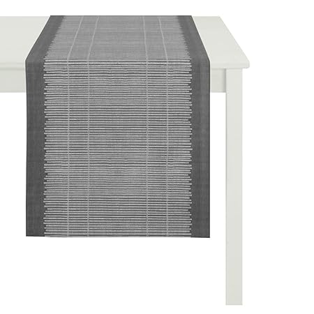 APELT Läufer Polyester anthrazit/Silber 48 x 140 x 0.2 cm