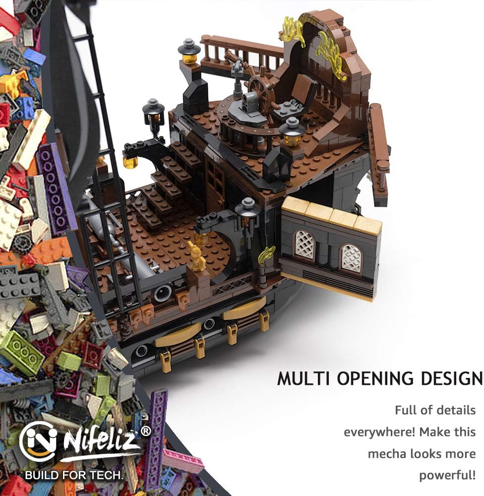 Nifeliz Black Hawk Pirates Ship Model Building Blocks Kits - Construction Set to Build, Model Set and Assembly Toy for Teens and Adult,Makes a Great Gift for People who Like Creative Play (1352Pcs): Toys & Games