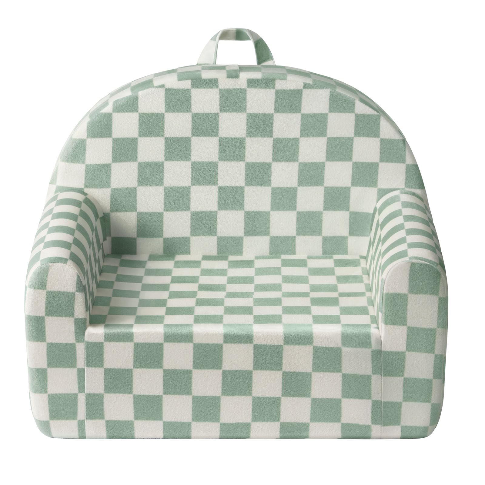 Blissful Diary Toddler Chair, Snuggly Soft Kids Sofa Chair, Supportive Toddler Couch for Boys and Girls, Kids Furniture for Baby Gift, Sage Checkered Image
