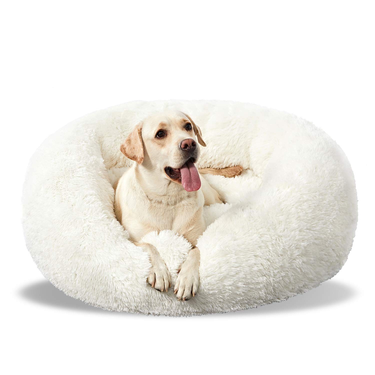 ANWA Washable Dog Bed - Medium Donut Dog Bed, Comfy Calming Cuddler