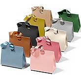 Vitalizart Paper Gift Bags With Ribbon Handles Set of 10 Assorted Colors Bulk Reusable For Gift Wrap Girls Kids Birthday Bridal Shower Party Favors Goodie Bags Candy Christmas 6.1"x2.95"x5.71" Mini