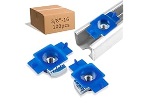 AOIGU 3/8-16" Nylon Strut Channel Cone Nuts - 100PCS, Galvanized Channel Squeeze Nut with Twist Tab, Compatible with Unistrut Channels Support Systems and Solar Panel Mounting (100)