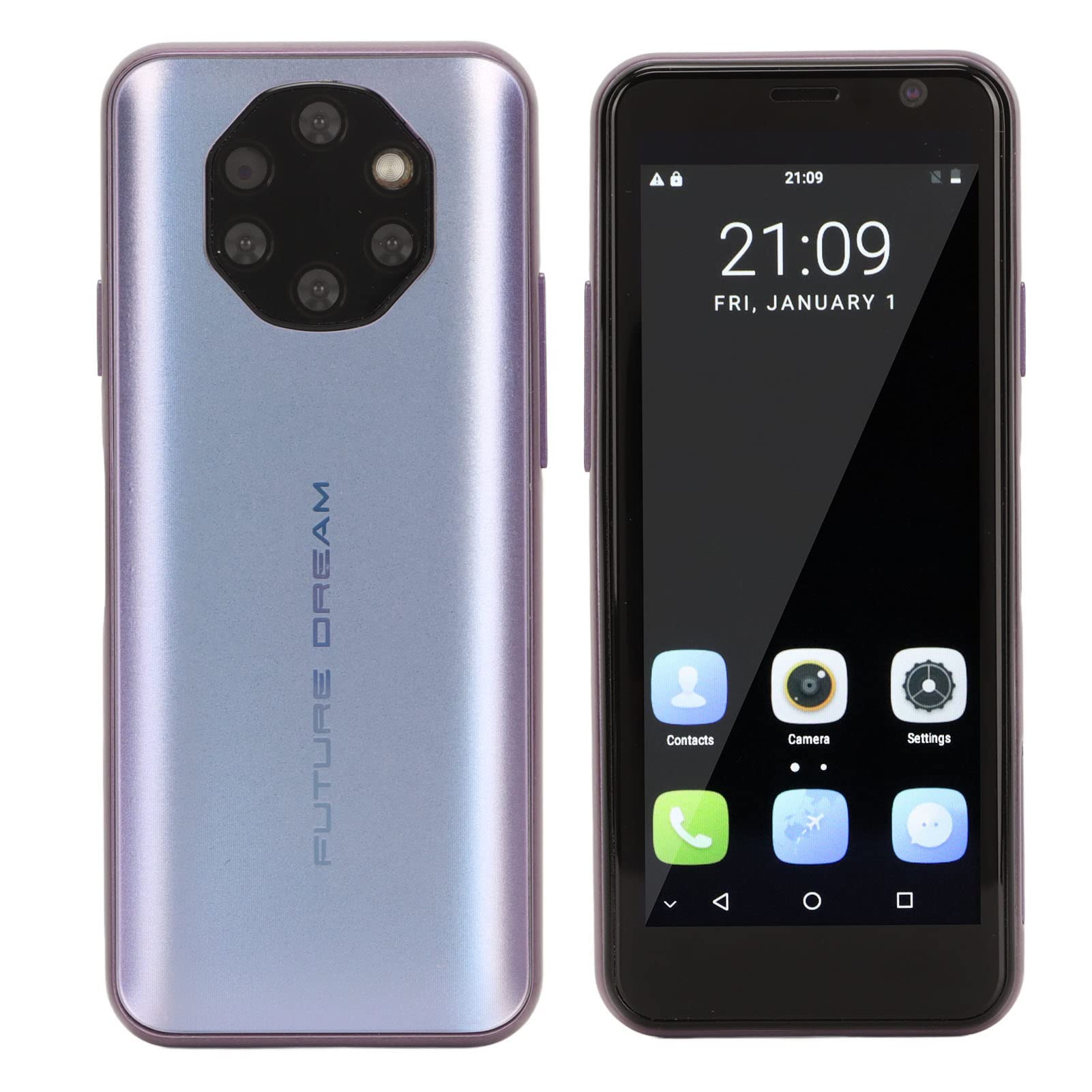 Mini Smartphone, 3.5 Inch 4G Unlock Cell Phone 3GB 32GB Dual SIM Dual Standby, Face Fingerprint Unlock, Kids Phone Pocket Cell Phone for Android (Purple)