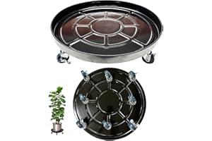 Tadpolebaby Heavy Duty Plant Caddy with Solid Rubber Wheels, Lockable, Increased Load Capacity, One-Minute Installation, Suitable for Indoor, Outdoor, Patio, Garden Settings, 20 Inches 2PACK, Black