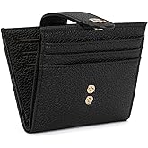 BOSTANTEN Slim Wallet for Women Small RFID Blocking Credit Card Holder Leather Bifold Wallets with Zipper Coin Pocket Black