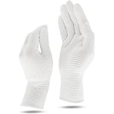 Youneedthat Nitrile Glove Liners for Eczema, 20-Count Aerosilver Safety Gloves with Non-Slip Grip, White (S, M, L) Food Prep