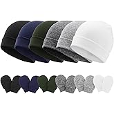 Newborn Baby Hats and Mittens Set Infant Beanie Cap Toddler Gloves Newborn Hospital Hats for Baby Boys Girls Kid 0-6 Months