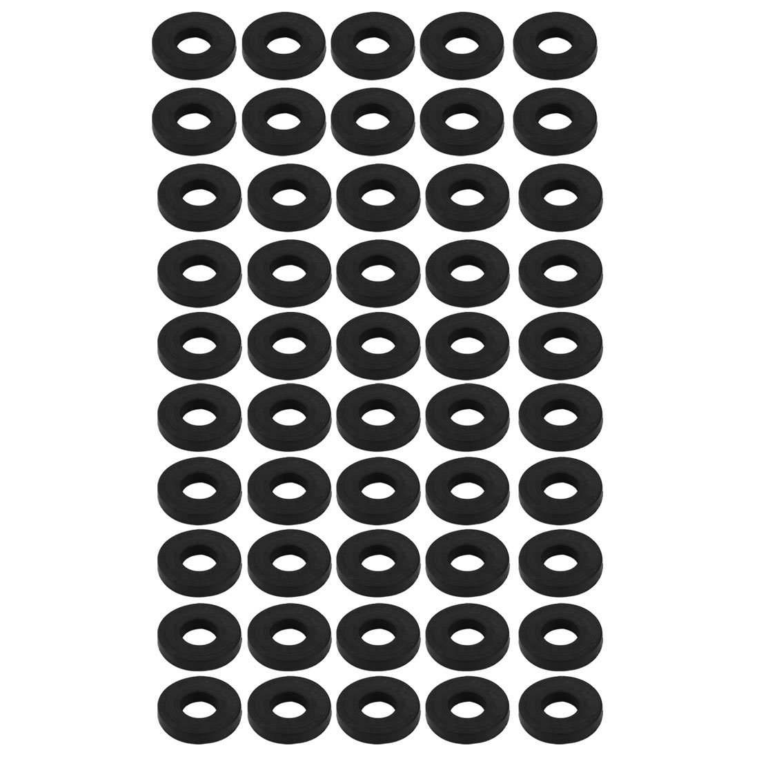 sourcingmap Rubber Flat Washers 14mm OD 6mm ID 2.5mm Thickness for Faucet Pipe Water Hose, Pack of 50