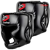 Boxing Headgear for Kids & Men & Youth 2 Pack, Full Face MMA Sparring Helmet with Adjustable Protection, Boxing Face Mask for Boys Gift Ages 8‑12, Muay Thai, Martial Arts Training
