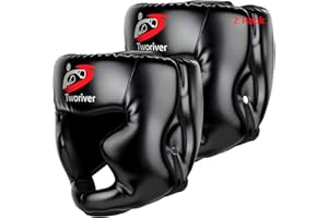 SANJOIN Boxing Headgear for Kids & Men & Youth 2 Pack, Full Face MMA Sparring Helmet with Adjustable Protection, Boxing Face Mask for Boys Gift Ages 8‑12, Muay Thai, Martial Arts Training