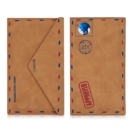 kwmobile Kunstleder Tasche für Smartphones - Handy Cover Case Hülle Slim Schutztasche in Hellbraun - 16,5 x 10 cm Innenmaße