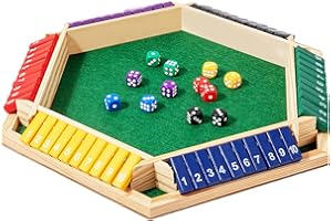 Shut The Box Game 6 Player, Puzzle Dice Games, Wooden Table Game, Holiday Player Board Maths Games, Educational Toys, Outsmar