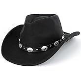 Vikodah Kids Wide Brim Western Cowboy Cowgirl Hat - Boys Girls Felt Fedora Hats for 2-6 Years