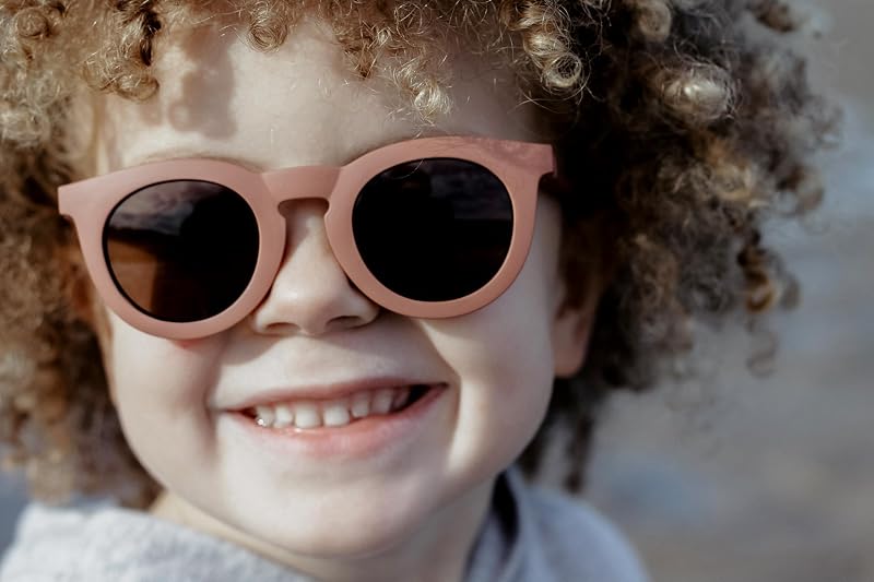 , Occhiali Da Sole Per Bambini 4-6 Anni, Protezione 100% UV - CAT 3, Protezione Laterale, Comfort Ottimale, Aste Regolabili A 360°, Adattabili Alla Vista, Collezione Retro, Sunshine Terracotta