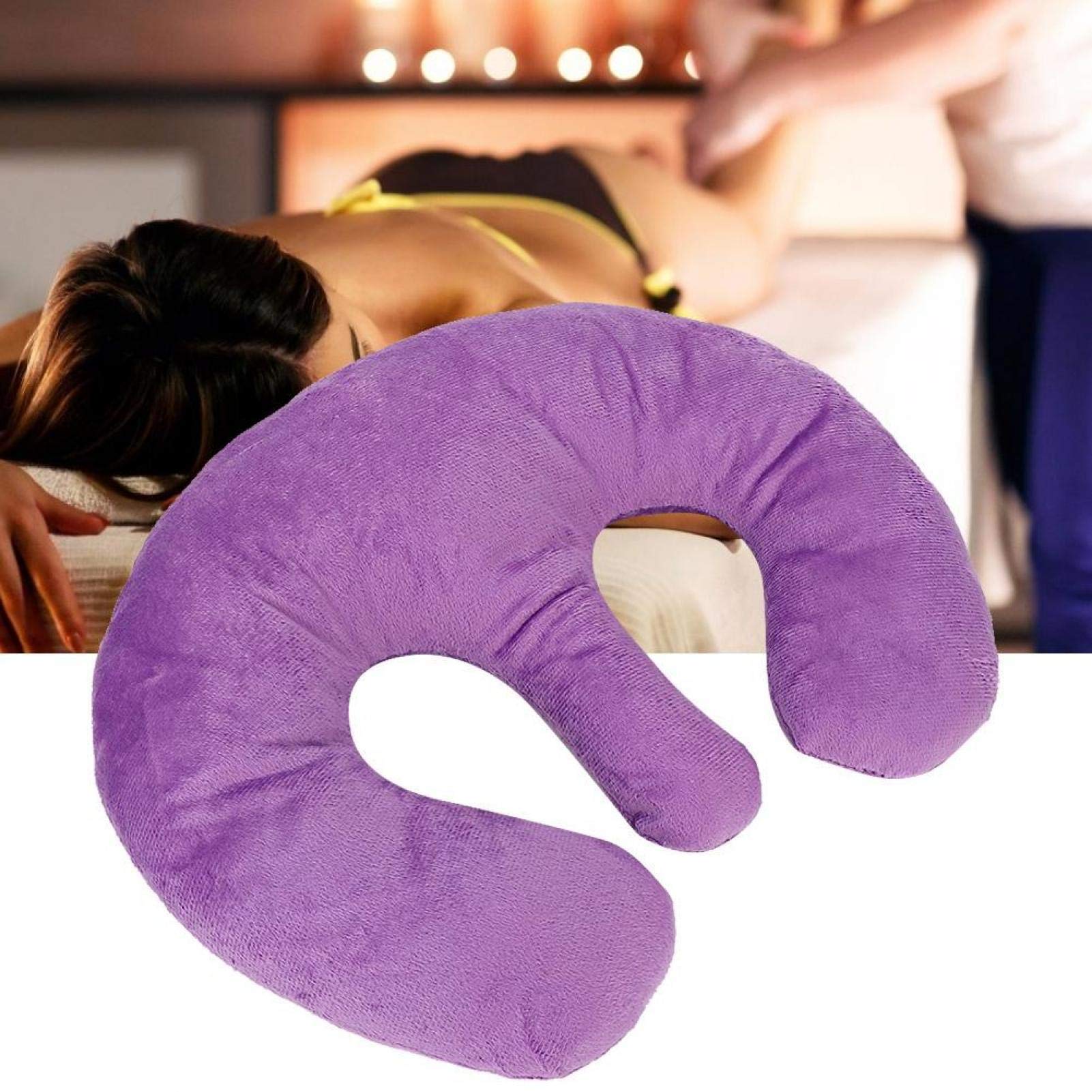 Cuque Breast Support Pillow, Massage Breast Chest Pillows Boob Pillow for Women Breast Support, Cradle Cushion, Massage Bed, SPA and Salon Table Practical Convenient Effective(Purple)