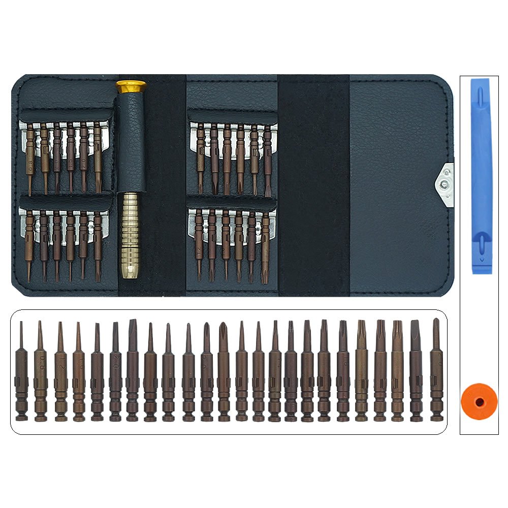 27 in 1 Precision Screwdriver Set with Torx Phillips Pentalobe Triwing Screwdriver Bit Set,Small Portable Opening Repair Tool Kit for iPhone,Macbook,iPad,Laptop,Watch & Glasses