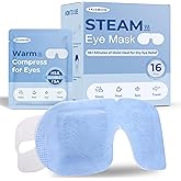 16 Packs Steam Eye Mask for Dry Eyes: Self Heating Moist Warm Compress for Stye & Digital Eye Strain - FSA&HSA Eligible -Disposable, No Microwave Needed, Travel Essential, Deep Sleep Relief, Unscented