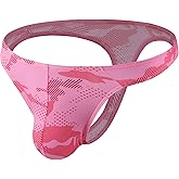 Summer Code Men's Thong G-String Underwear Micro Mesh Bulge Pouch Thong Panties Soft Stretch Bikini T-Back Underwear
