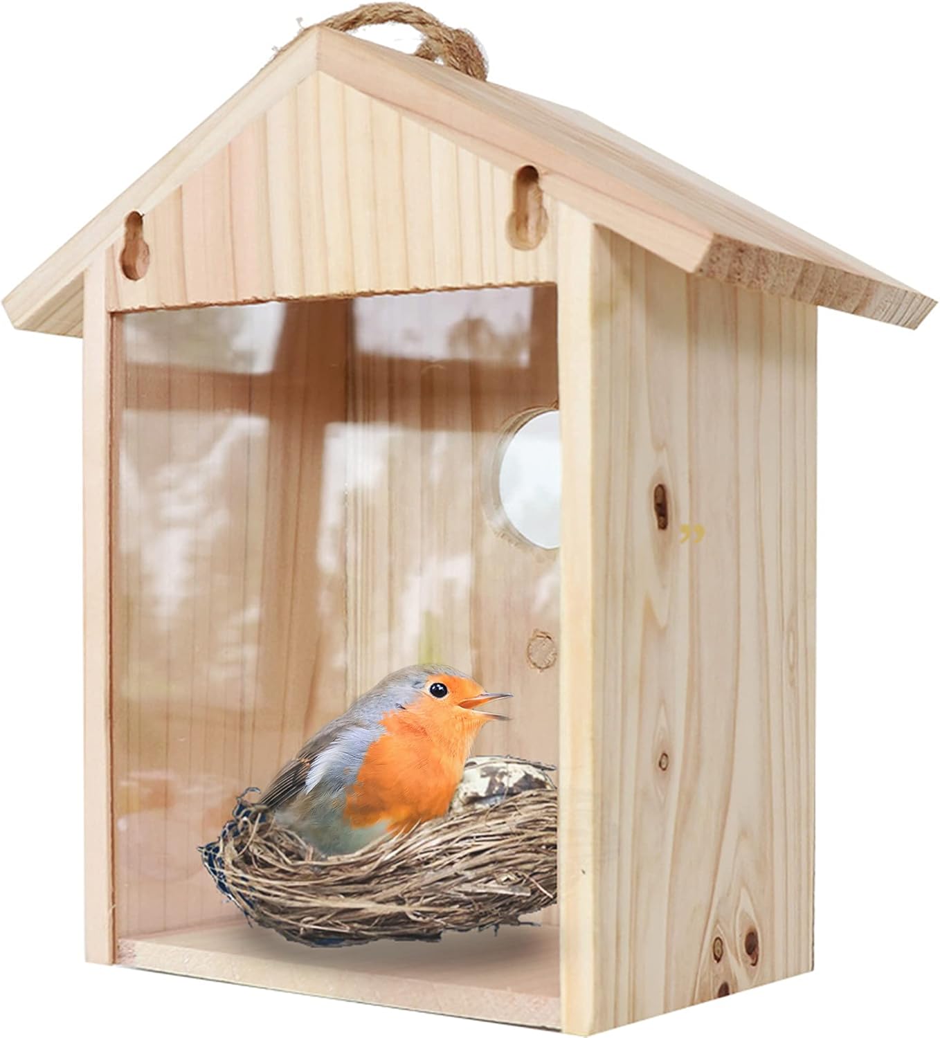 Meric Spy Birdhouse, Enjoy Indoor Birdwatching, See Through Dwelling Place for Backyard Birds, Ideal Family and Kids Activity, Item, Includes 4 Suction Holes,1 Piece per Pack: Pet Supplies