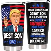AREOK Gifts for Son from Mom Dad, Best Son Ever Gifts - Valentiens Day Birthday Gift for Sons Adult, 20 OZ Sons Stainless Steel Insulated Travel Coffee Tumbler Cup