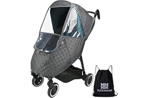 Bebamour Stroller Rain Cover,Universal Stroller Accessory,Waterproof,Windproof Protection,Protect from Dust Snow,Baby Travel Weather Shield (Dark Grey)