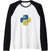 Distressed Python Logo for Engineers Raglan Baseball Tee