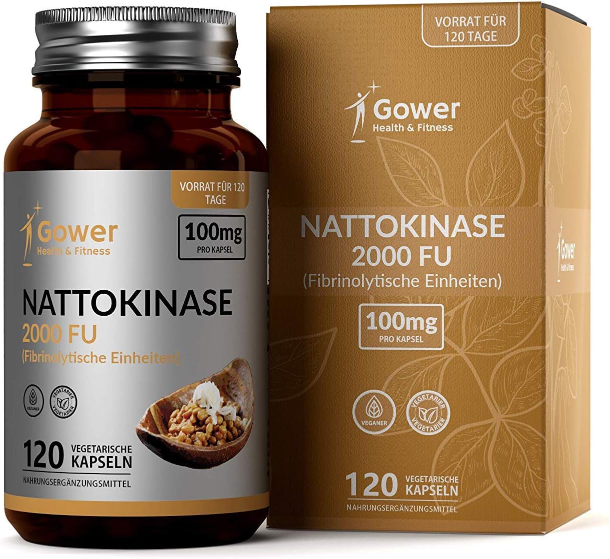 Nattokinase Capsules — Enzymes from Natto Beans 120 Vegan Capsules