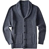 Men's Casual Slim Thick Knitted Shawl Collar Cardigan Sweaters Pockets