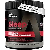Alpha Nutrients Sleep Aid for Adults - Magnesium Glycinate Powder - Melatonin Free Formula with L-Theanine Glycine Inositol - Natural Deep Sleep & Recovery for Peak Performance - 30 Servings