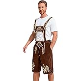 Khanda Men's Bavarian Oktoberfest Lederhosen Costume for Adult Men