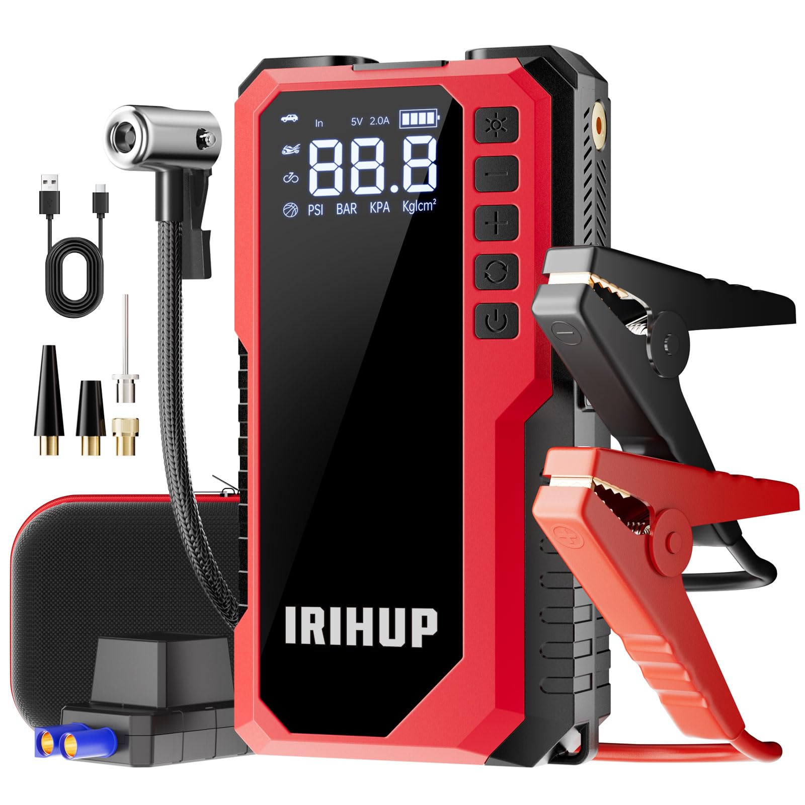 Photo 1 of ***(MISSING JUMPER CABLES-SELLING AS IS )*** Jump Starter with Air Compressor, 3000A 150PSI Portable Car Battery Jump Starter(9L Gas/8L Diesel), 12V Jump Box Car Battery Jumper , LCD Screen