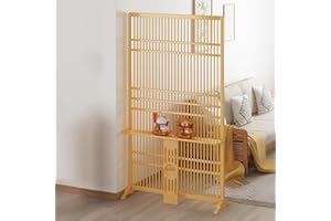 Wood Privacy Screens Room Divider with Shelves Floor to Ceiling Freestanding Room Divider with Shelves Versatile Space Separa