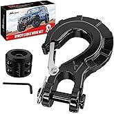 Nilight Forged Steel Winch Hook 3/8" Grade 70 Safety Latch Winch Cable Hook Stopper & Clevis Slip Hook Sets, Included Allen Wrench,Max 35,000 lbs,Black