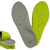 4D Cloud Massage Shoe Insoles for Women Men, Memory Foam Insoles with Arch Support for All-Day Comfort(Green, Men 9 / Women-10)