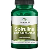 Swanson Spirulina Blue-Green Algae, 500 mg, 90 Veg Capsules | Standardized for Phycocyanin, Supports Immune and Cardiovascular Health, Natural Source of Vitamin A, Vitamin K and Zinc
