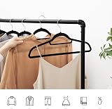 SONGMICS Velvet Hangers Set of 50 Coat Hangers with Tie Bar 360° Swivel Silver view 6