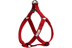 Pawtitas Solid Step-in Dog Harness – Adjustable No-Pull Vest for Puppies to Seniors, Safe & Comfortable S Red