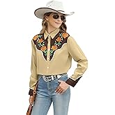 Western Shirts for Women Cowgirl Cowboy Button Down Tops Floral Print Long Sleeve Snap Western Outfits