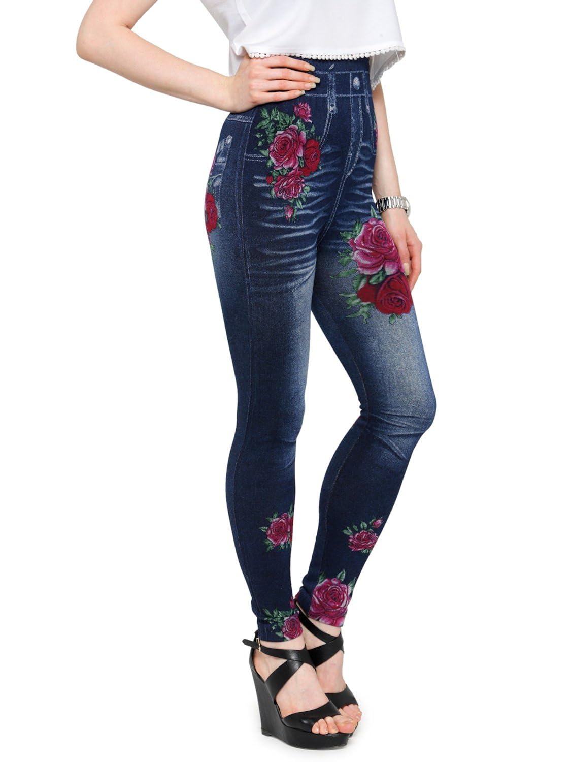 camey women's denim jegging (blue, free size)