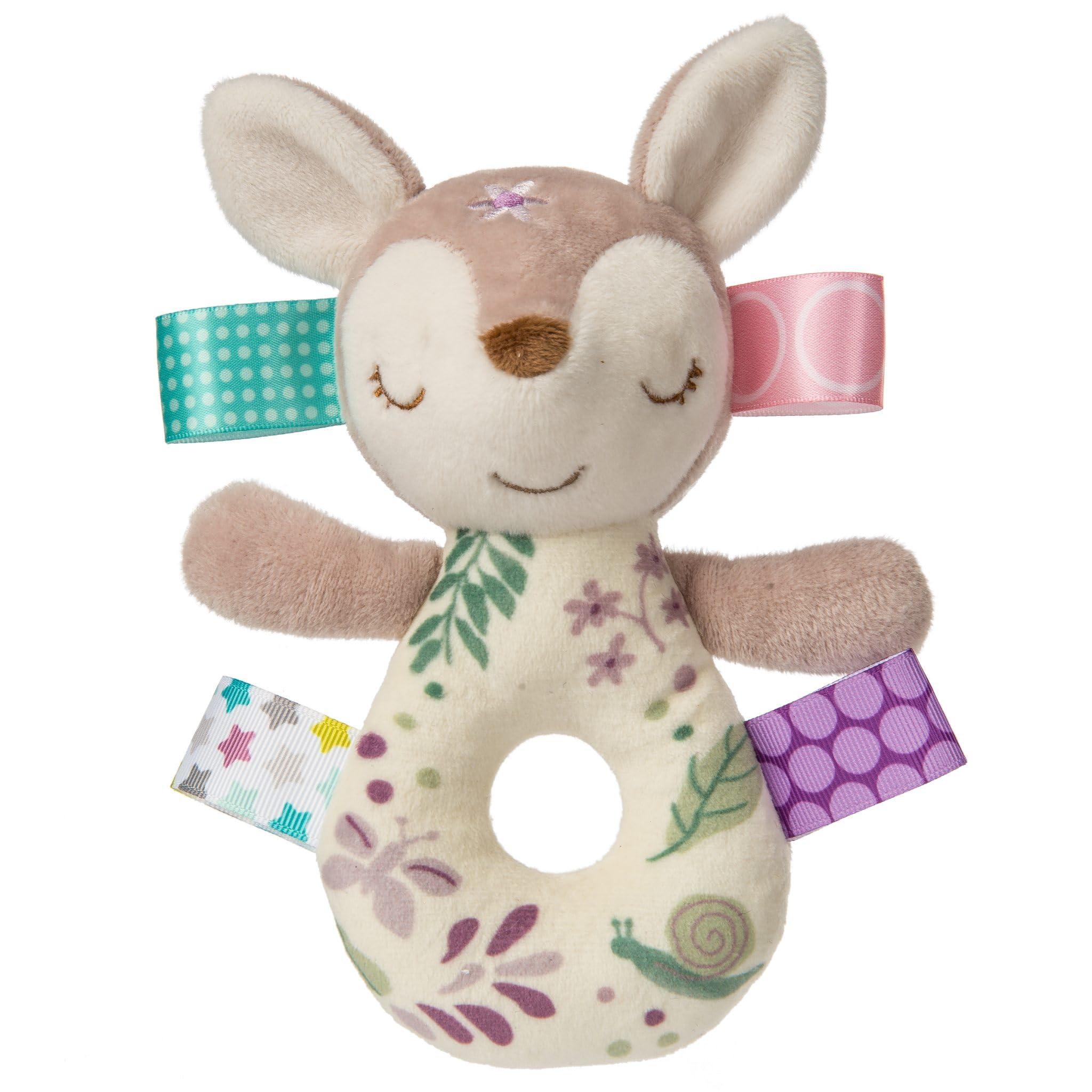 Taggies Soft Ring Baby Rattle, 15-Centimetres, Flora Fawn