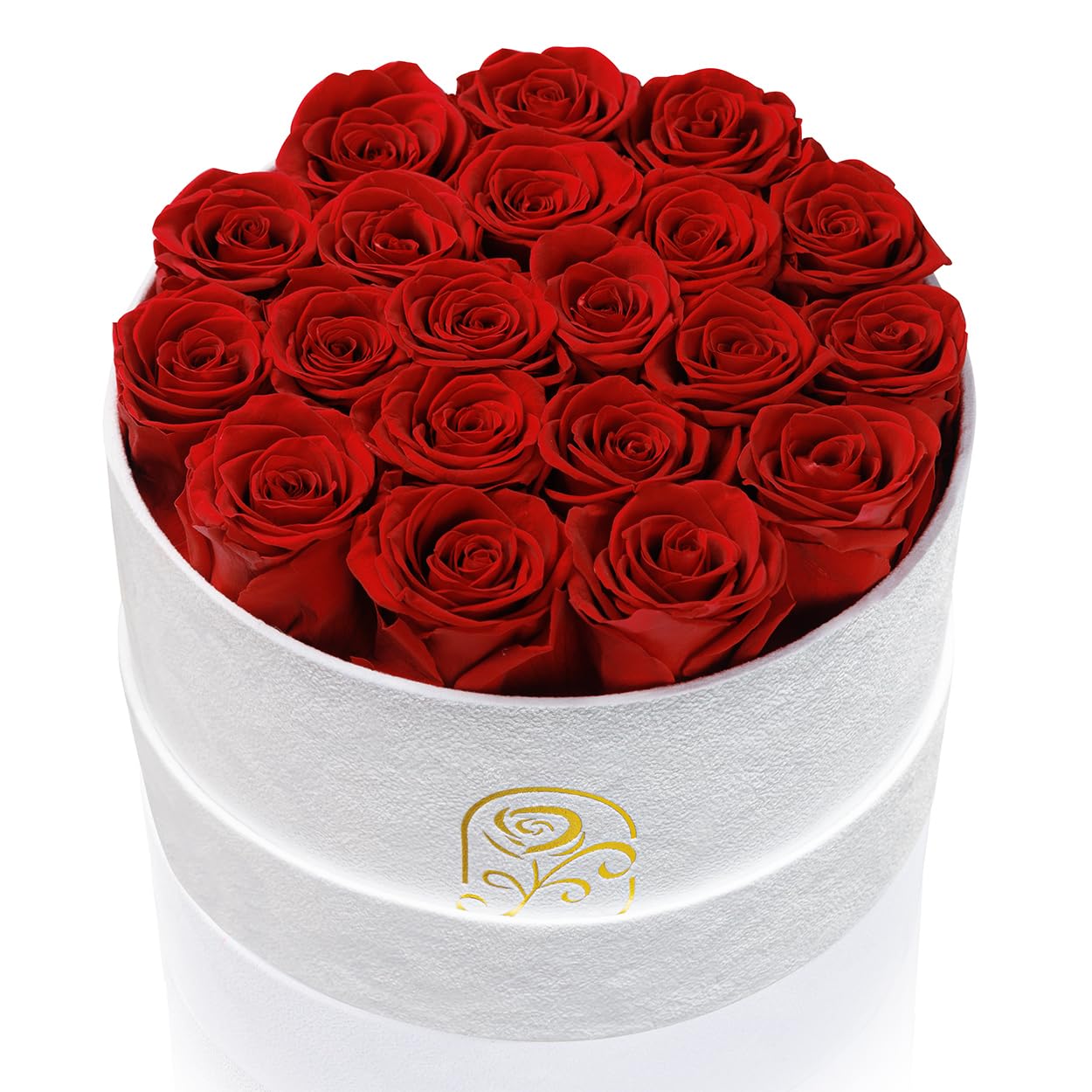 Photo 1 of Gifts for Women Preserved Roses Flower Box, Luxury Velvet Box with 20 Roses, Preserved Flowers, Romantic Gift for Her, Wife, Girlfriend, Birthday Anniversary Christmas (Red)