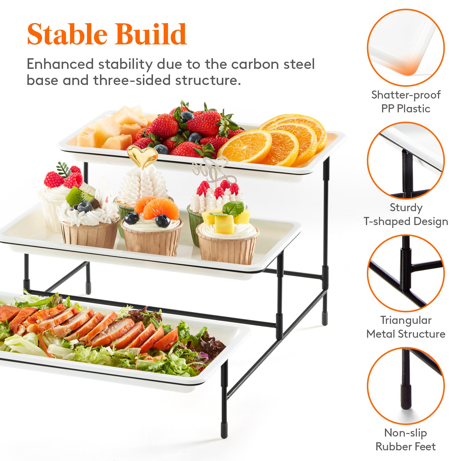 3 Tiered Plastic Serving Tray